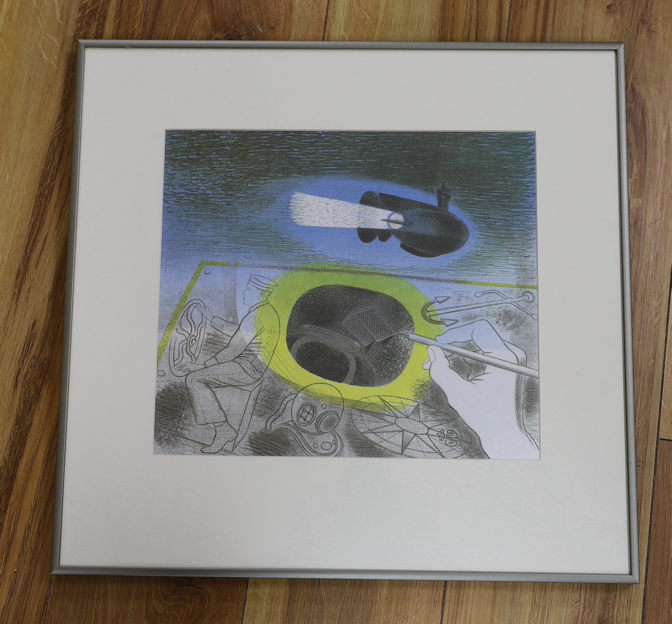 After Eric Ravilious, colour print, 'Submarine Dreams', 27.5 x 31cm